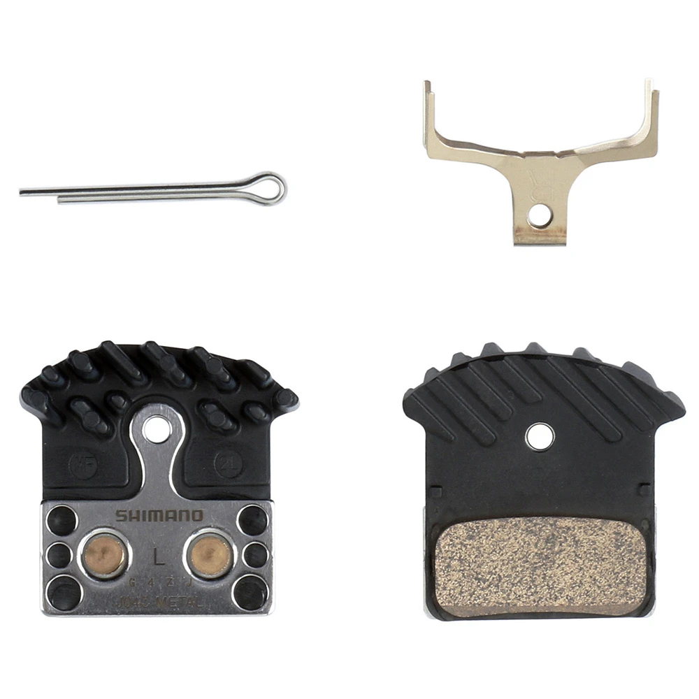 Shimano J04C Metal (Sintered) Pad And Spring With Fin 3 Shimano J04C Metal (Sintered) Pad And Spring With Fin