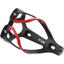 RL Carbon Bottle Cage -Bicycle Components Shop VEL RL Carbon Bottle Cage Black Red 2